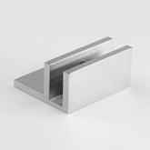 Frameless shower glass U BRACKET SQUARE WITH HORIZONTAL LEG 10mm glass - Brushed Satin